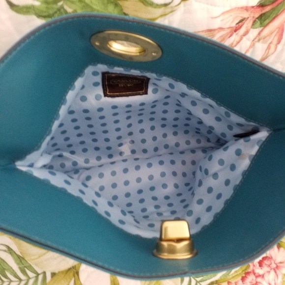 Coach Blue/Turquoise Folding Evening Purse - Picture 4 of 4